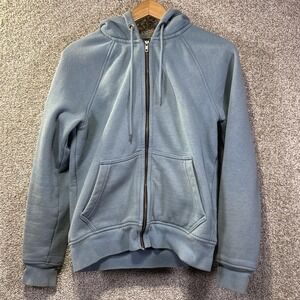 Flint And Tinder Hoodie Mens XS Blue 10-Year Full Zip Fleece USA Heavyweight